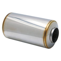 SS304 Round Resonator Canister - Center Inlet/Outlet - 5.7" x 11.8"