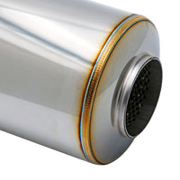SS304 Round Resonator Canister - Center Inlet/Outlet - 5.7" x 11.8"