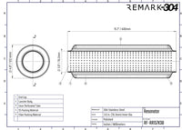 SS304 Round Resonator Canister - Center Inlet/Outlet - 4.7" x 15.7"