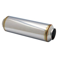 SS304 Round Resonator Canister - Center Inlet/Outlet - 4.7" x 15.7"