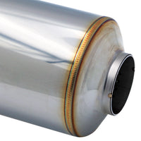 SS304 Round Resonator Canister - Center Inlet/Outlet - 5.1" x 15.7"