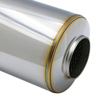 SS304 Round Resonator Canister - Center Inlet/Outlet - 5.7" x 15.7"