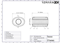 SS304 Oval Resonator Canister - Center Inlet/Outlet - 6.0" x 7.9"