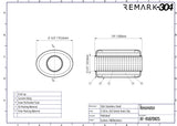 SS304 Oval Resonator Canister - Center Inlet/Outlet - 6.0" x 7.9"