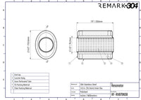 SS304 Oval Resonator Canister - Center Inlet/Outlet - 6.0" x 7.9"