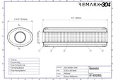 SS304 Oval Resonator Canister - Center Inlet/Outlet - 6.0" x 15.7"