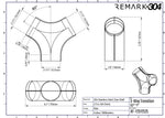 304 Stainless Steel 3-Way Transition, 60°